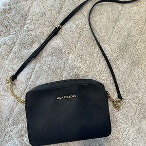 Michael Kors Black and Gold Crossbody Bag Sleek Design